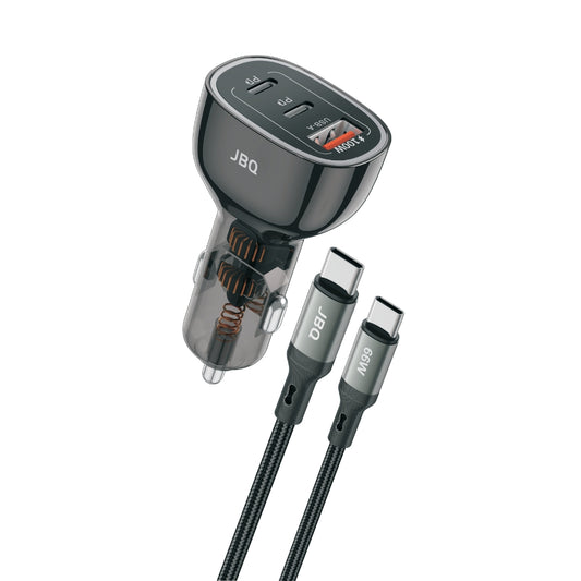 JBQ 100W Car Charger With Dual PD & 1 USB Port With 66W C-C Cable