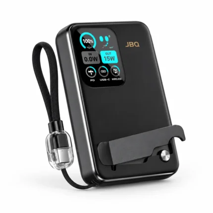 JBQ EchelonNode 10000mAh magnetic power bank with TFT screen and foldable stand